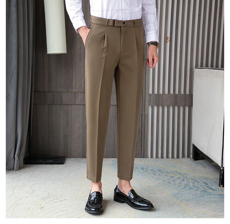 Deepwood - Effen cropped taps toelopende pantalon
