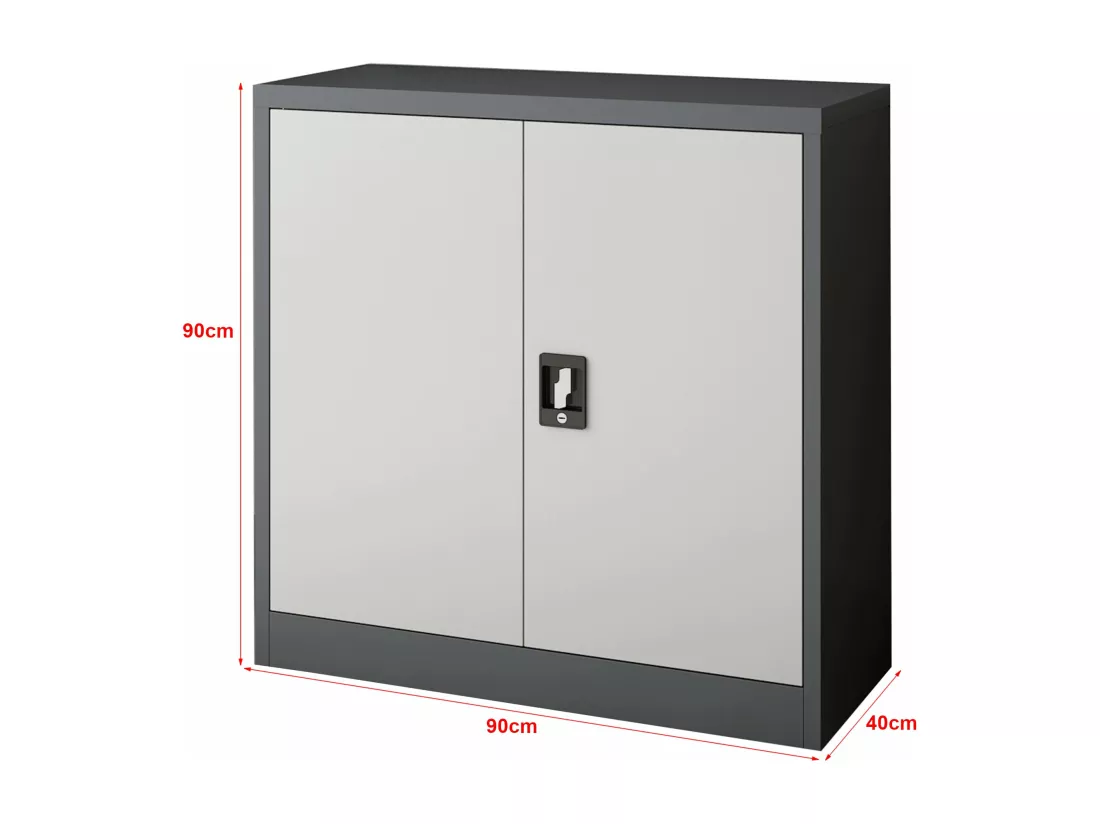 Armoire de bureau casier grise 90 x 40 x 90 cm 03_0006323