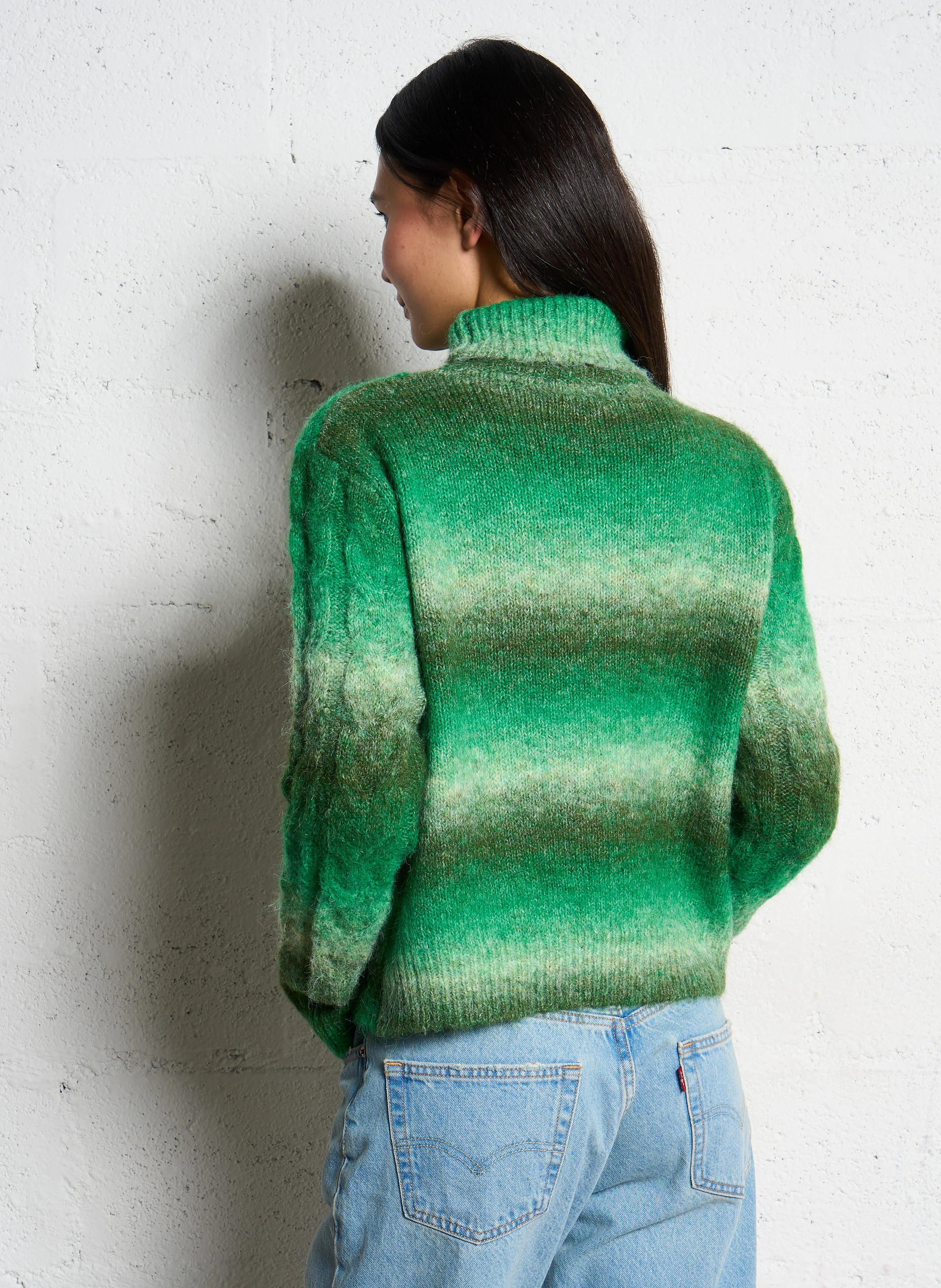 Pull droit imprimé | Vert