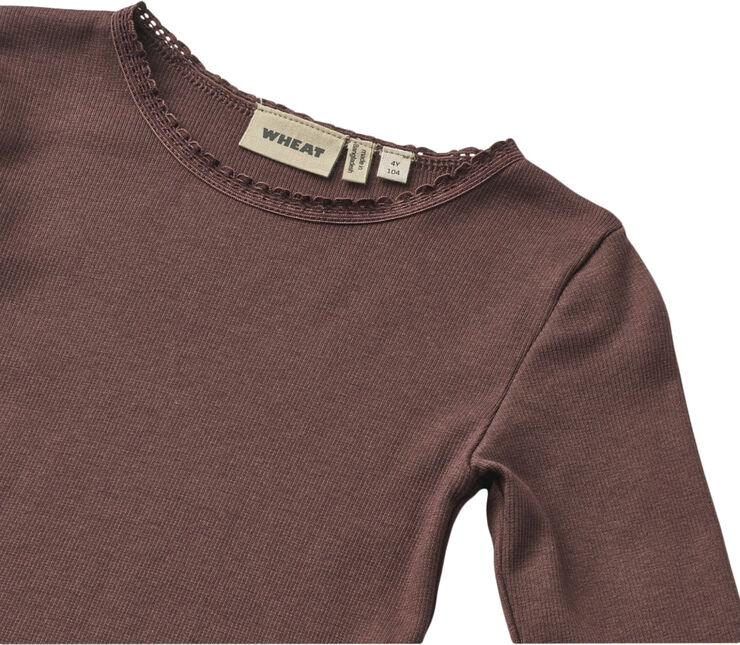 Wheat Langærmet Rib T-shirt Reese Lilla