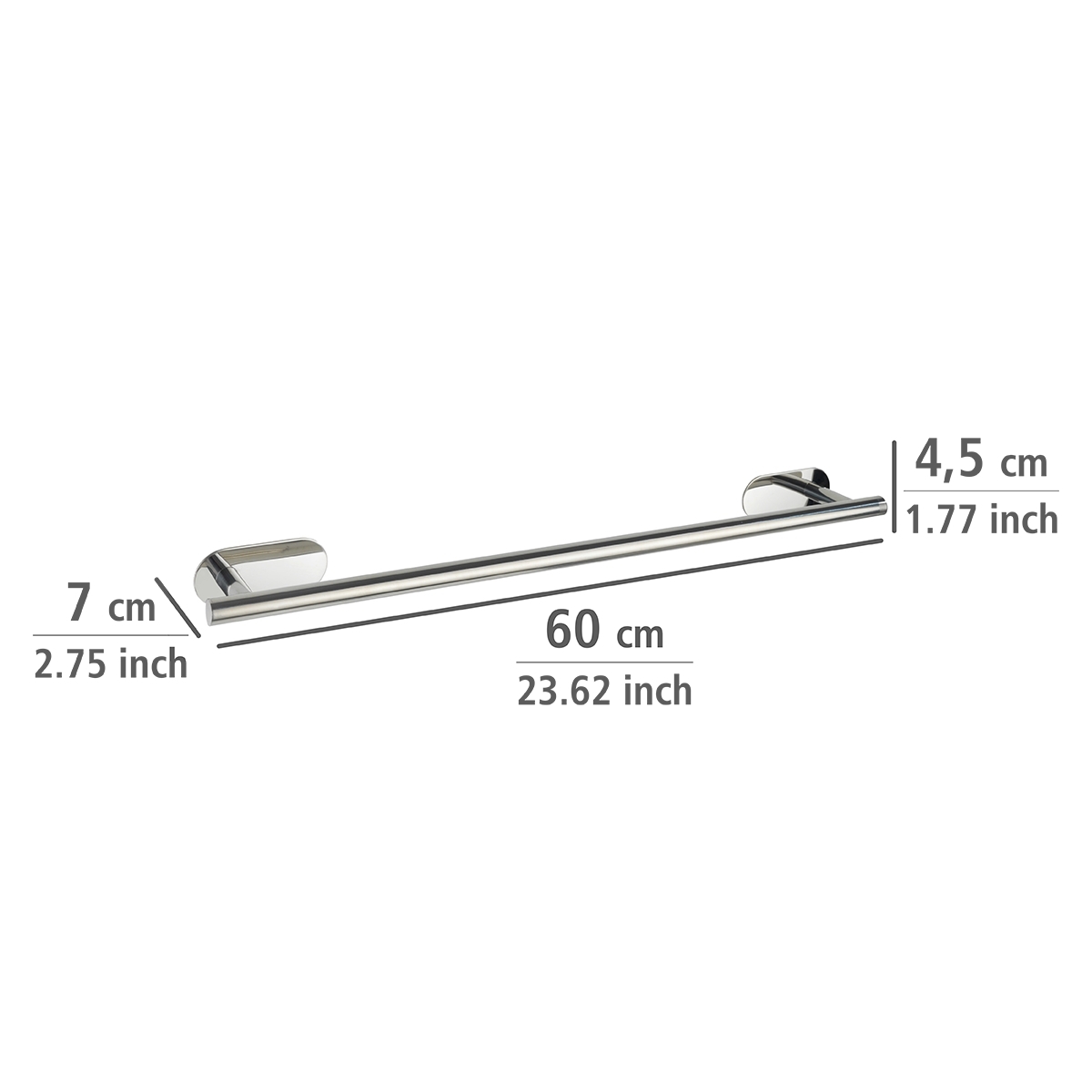 Wenko Orea turbo-loc handdoekhouder uno RVS glans