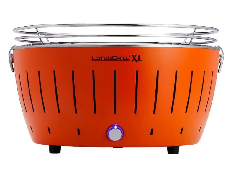 LotusGrill Tischgrill  XL, Mandarinenorange, Ø 40.5 cm Grillieren mit Holzkohle auch auf dem Balkon