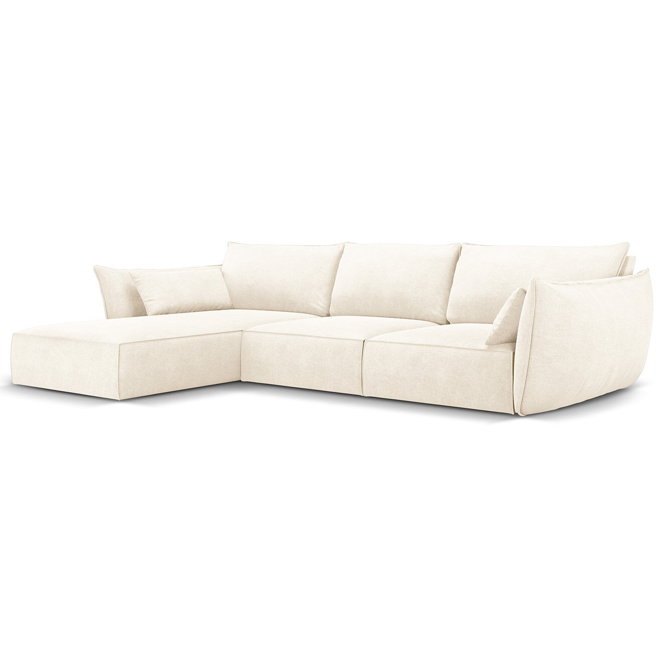 Mazzini Sofas Canapé D'Angle Gauche Vanda 5 Places 2 beige clair - 208x166x85 cm