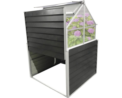 Klassieke verhoogde tuinbak WESTANN Store & Grow inclusief opbergruimte 120 x 120 x 169 cm antraciet