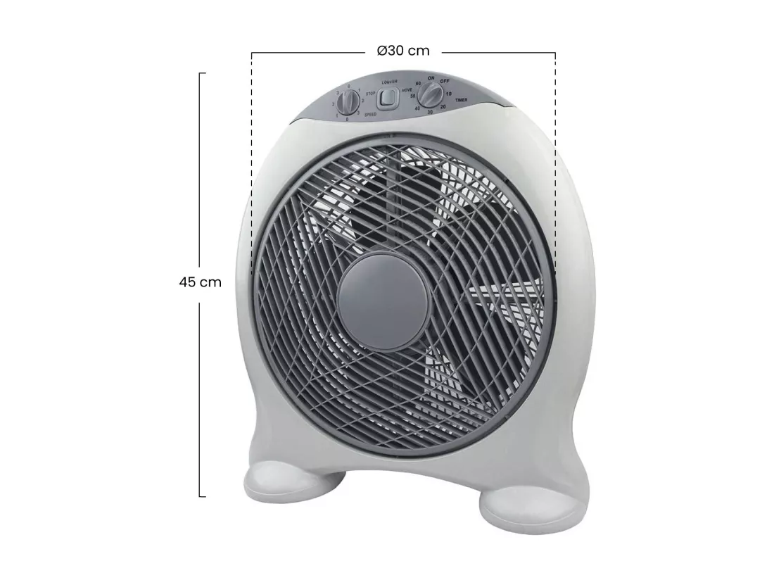Ventilateur de Table Ø30cm 50W 3 Vitesses New Box Gris O91