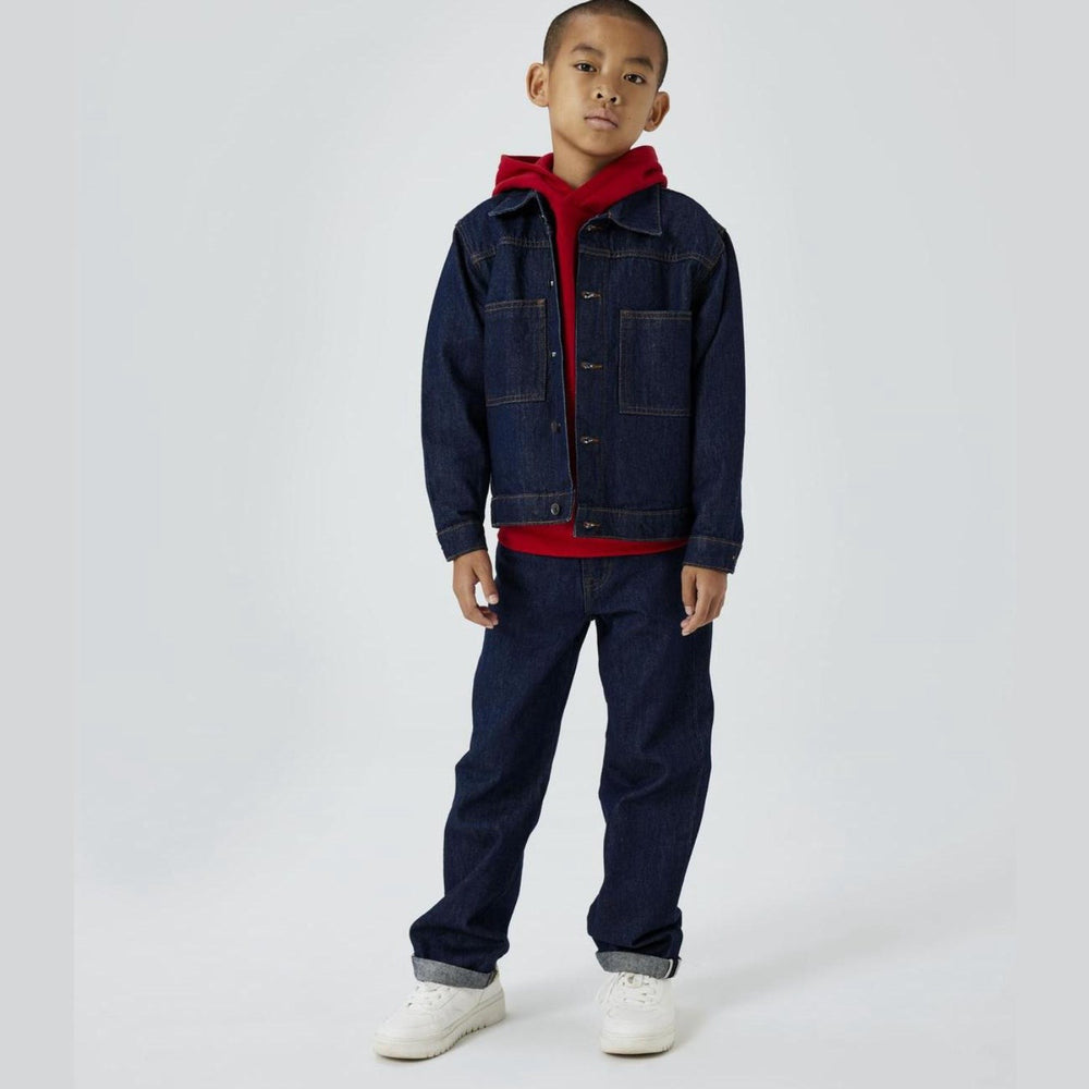 Køb Name It Dark Blue Denim Unwashed Reese Denim Jakke