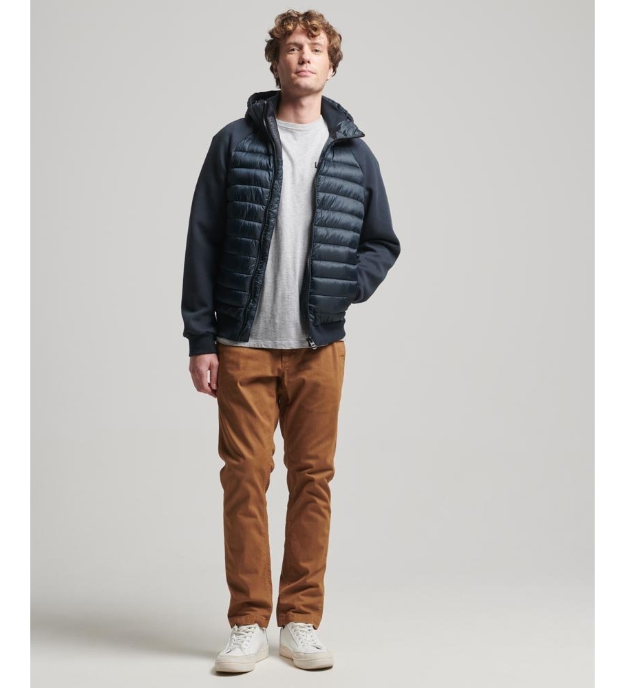 Jaqueta acolchoada híbrida Superdry azul marinho