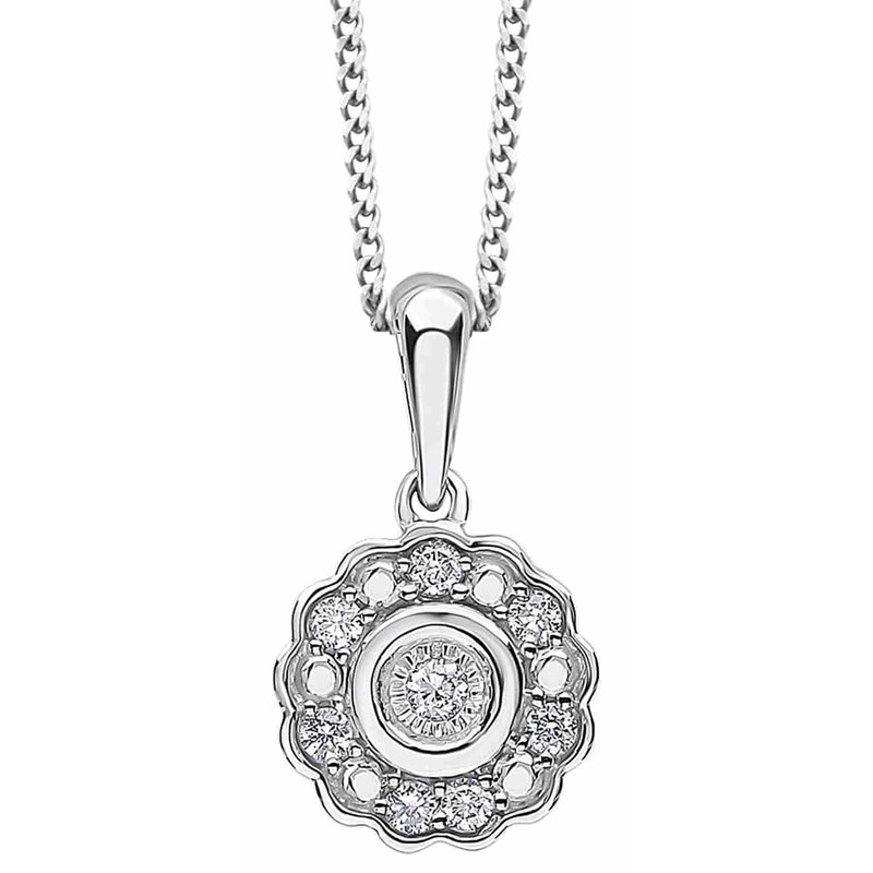 Collier diamant en or blanc 375