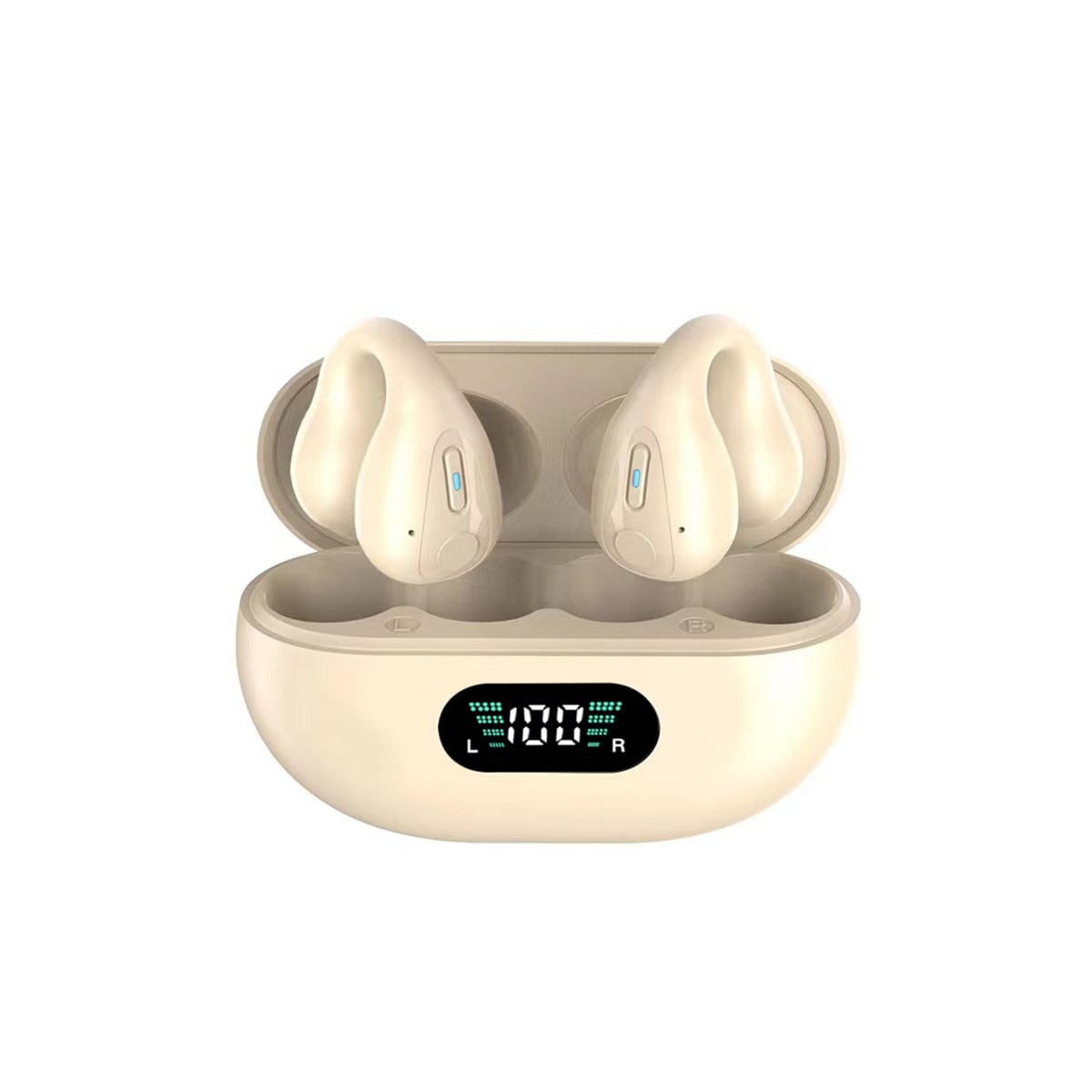 Trådløse øreplugger med klips Bluetooth 5.3 Beige