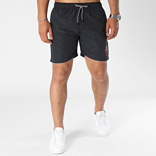 Short De Bain Toto Noir Rouge
