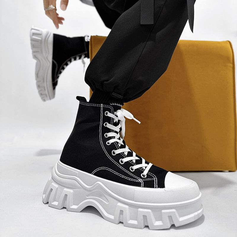 Tanzanite - Platform Canvas High Top Sneakers