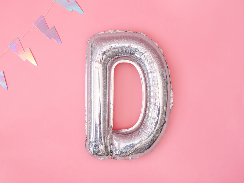 Folie Ballon Letter D Holografisch Leeg 35cm