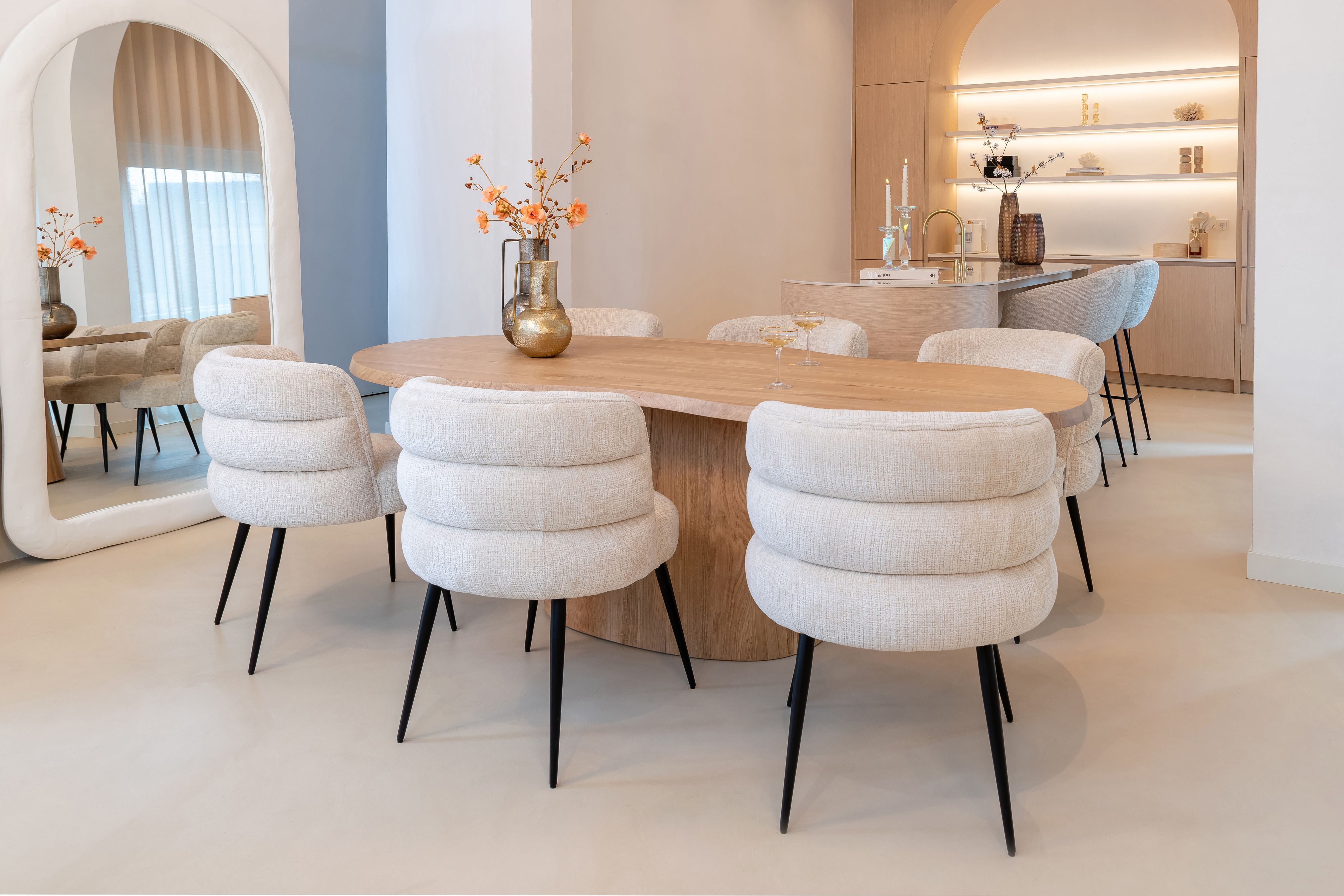 Eetstoel S4745 FR Beige Chenille  Stella B63 x D63 x H83 cm
