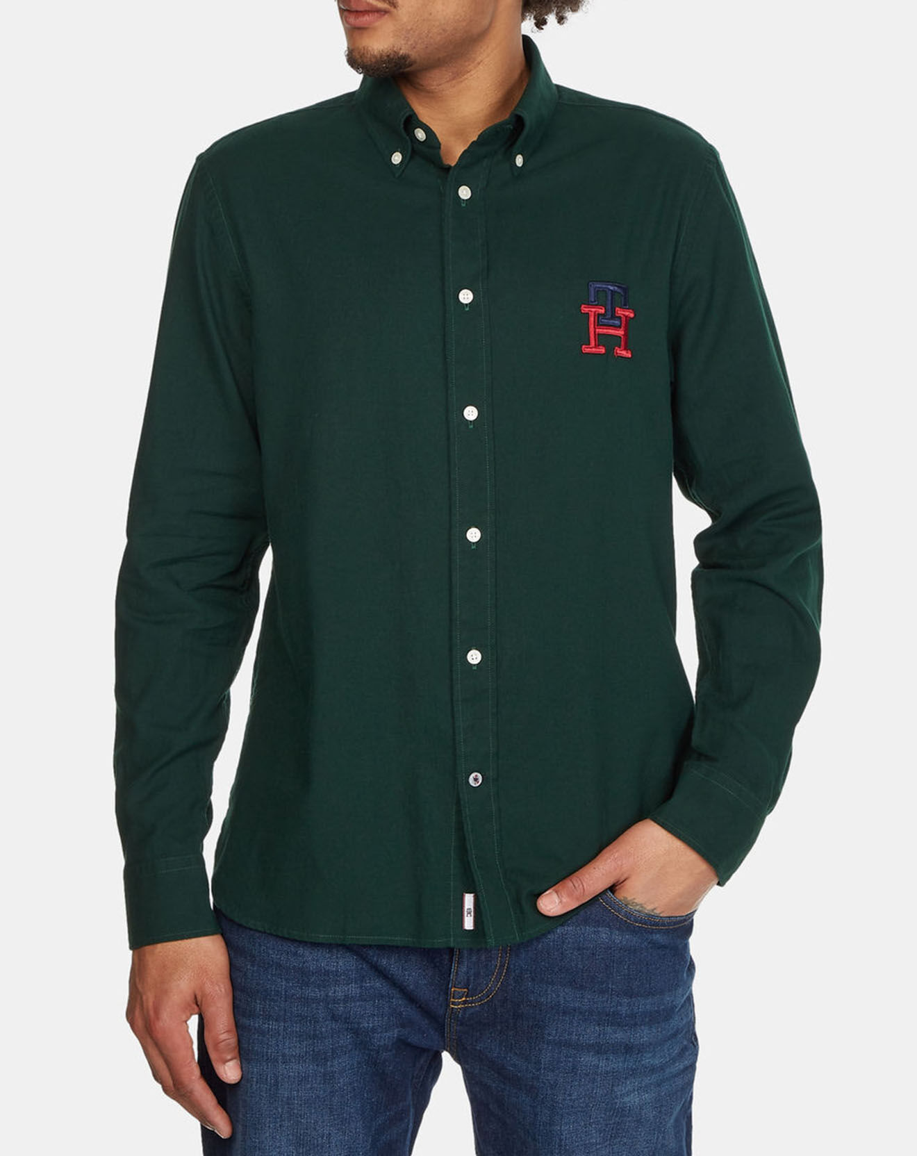 Tommy Hilfiger Chemise regular Monogram vert bouteille