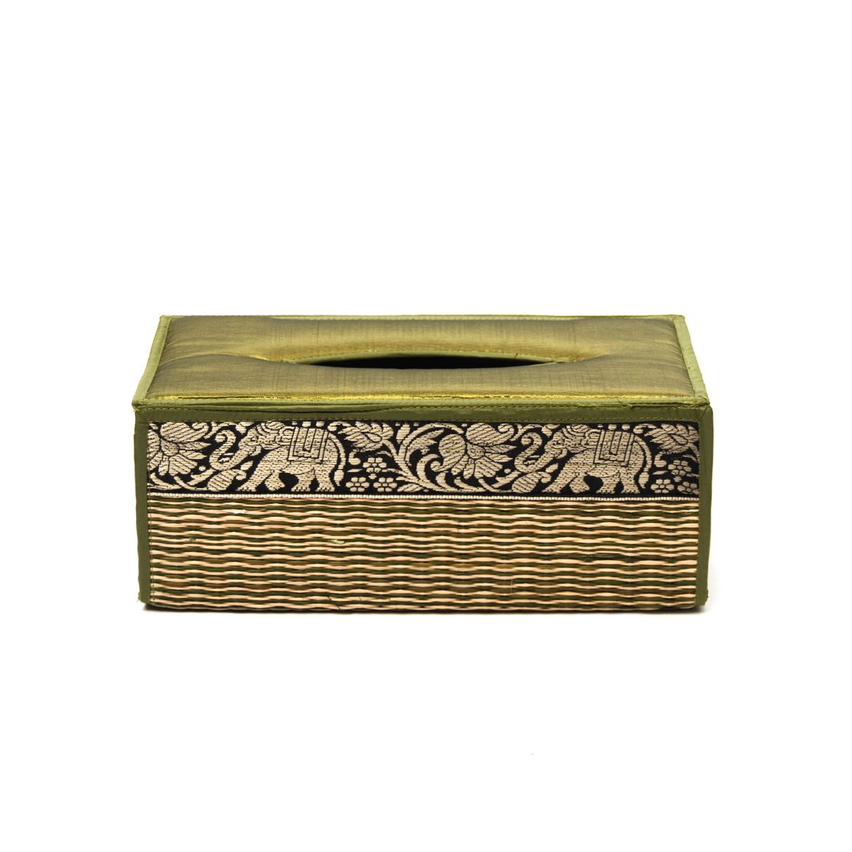 Kosmetiktuchbox, grün, B 25 cm, H 10 cm, L 13 cm von fischer's lagerhaus