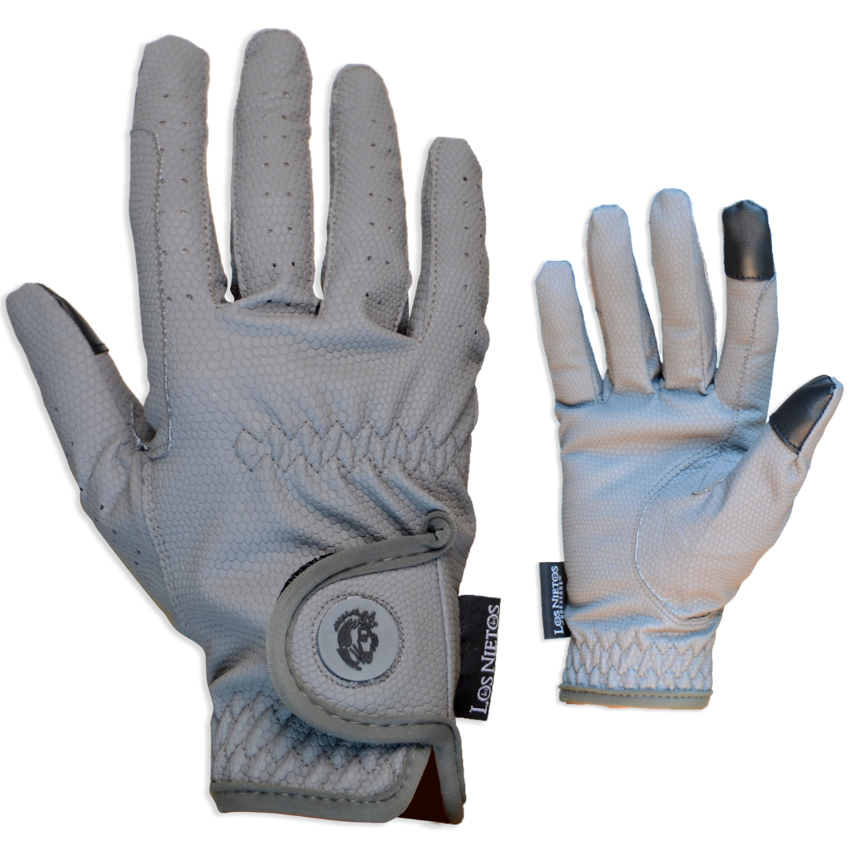 Luvas de Montaria Serino | Cinza | Equipamento para Cavalos | Selaria Los Nietos | Tradição Artesanal