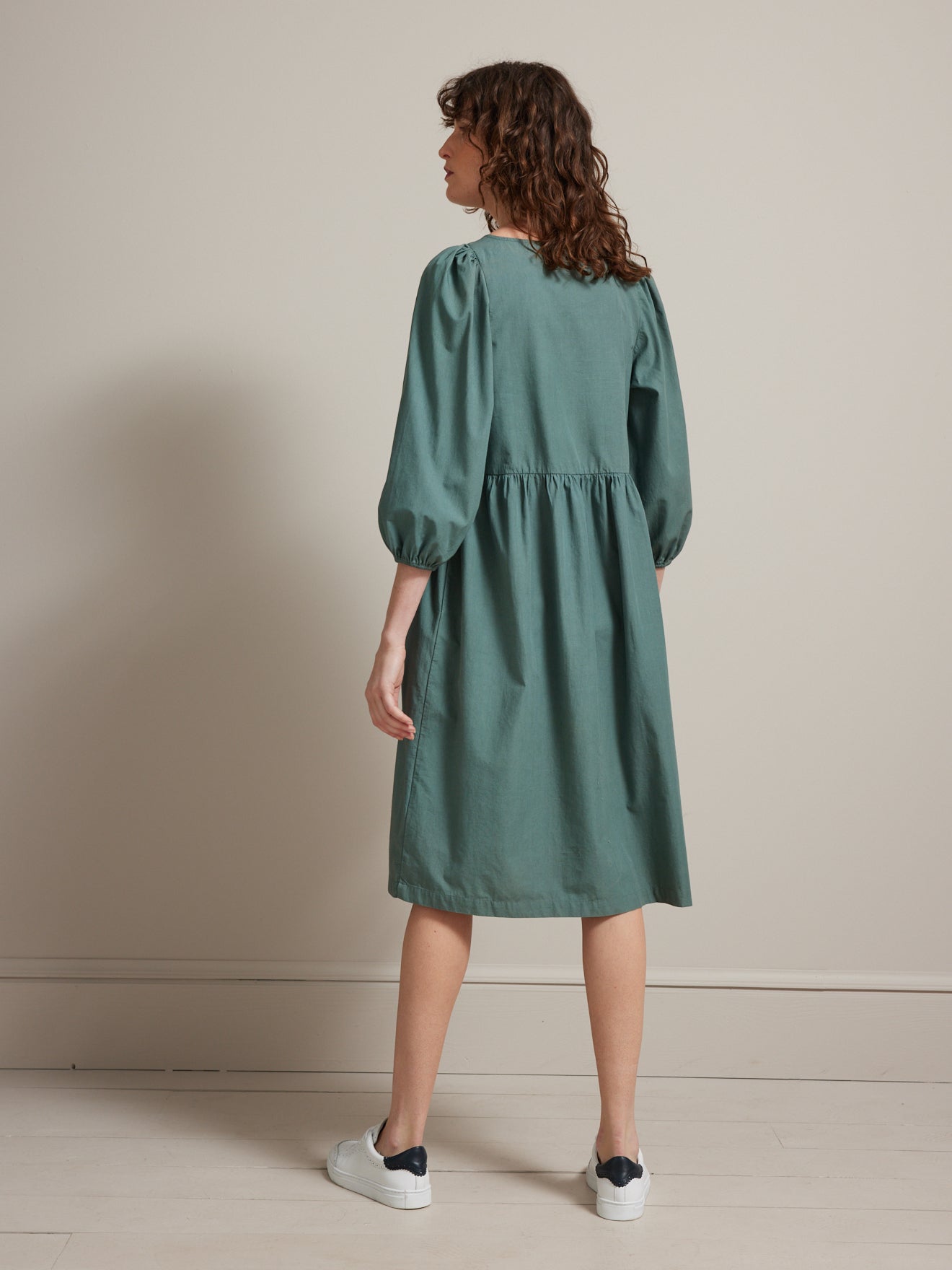 Robe mi-longue popeline craquante femme