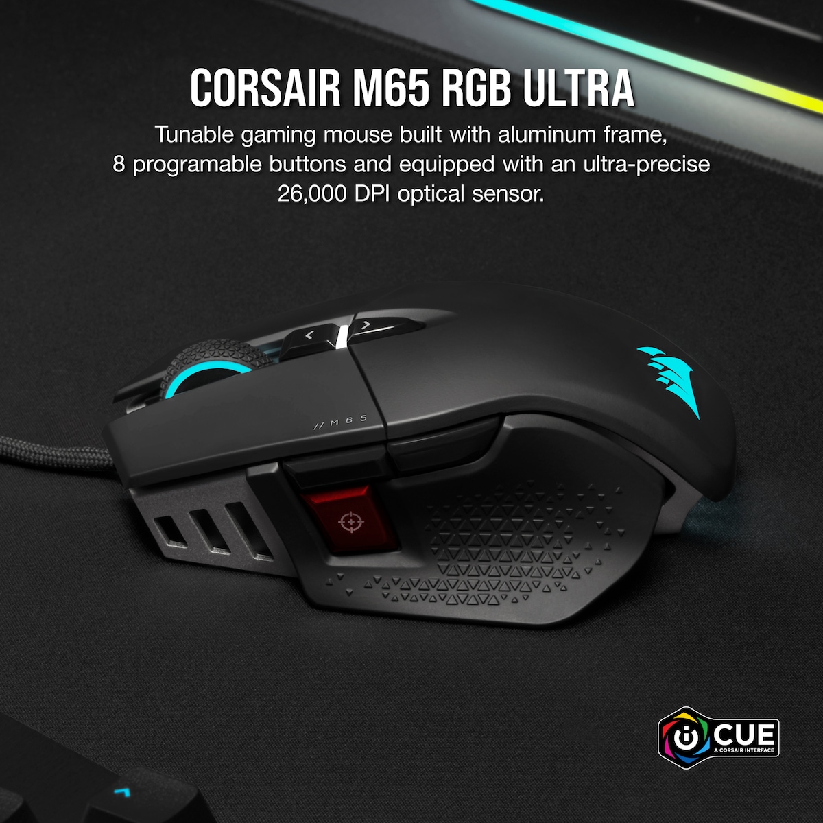 Corsair M65 RGB Ultra Tunable gamingmus (sort)