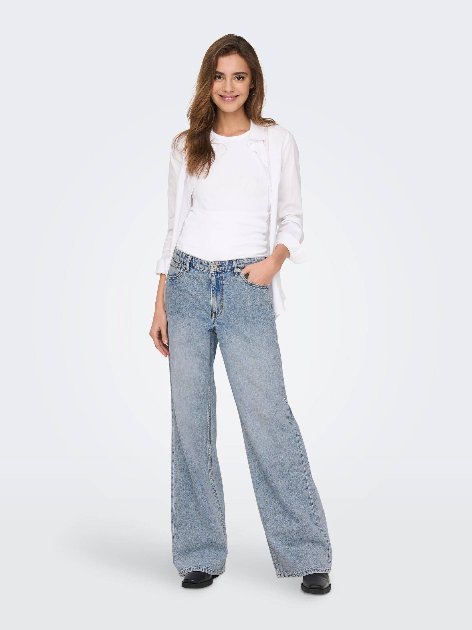 Only| Damen Jeans ONLCHRIS REG LOW WIDE DNM MAS412