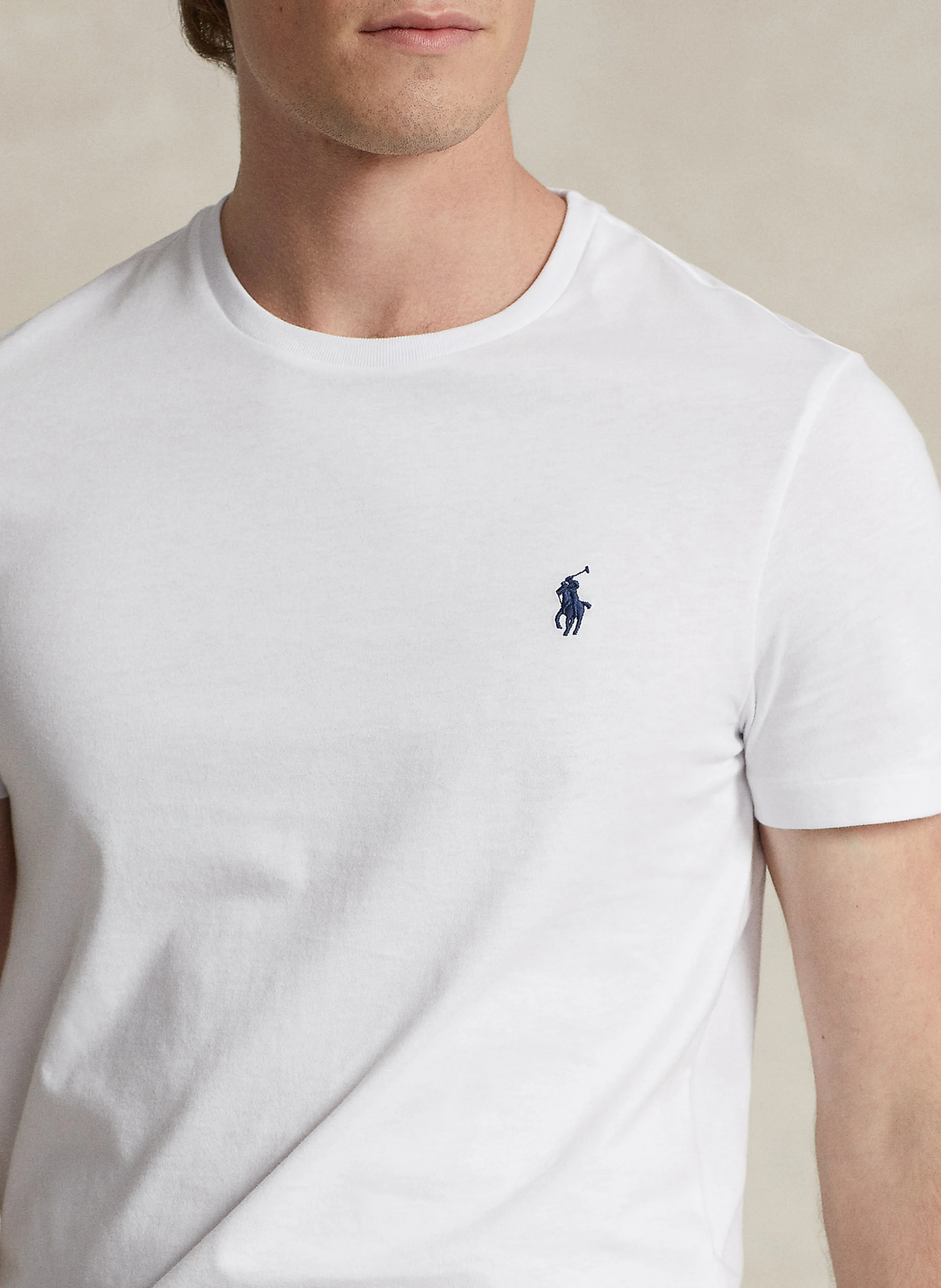 Tee-shirt col rond slim-fit en coton | Blanc