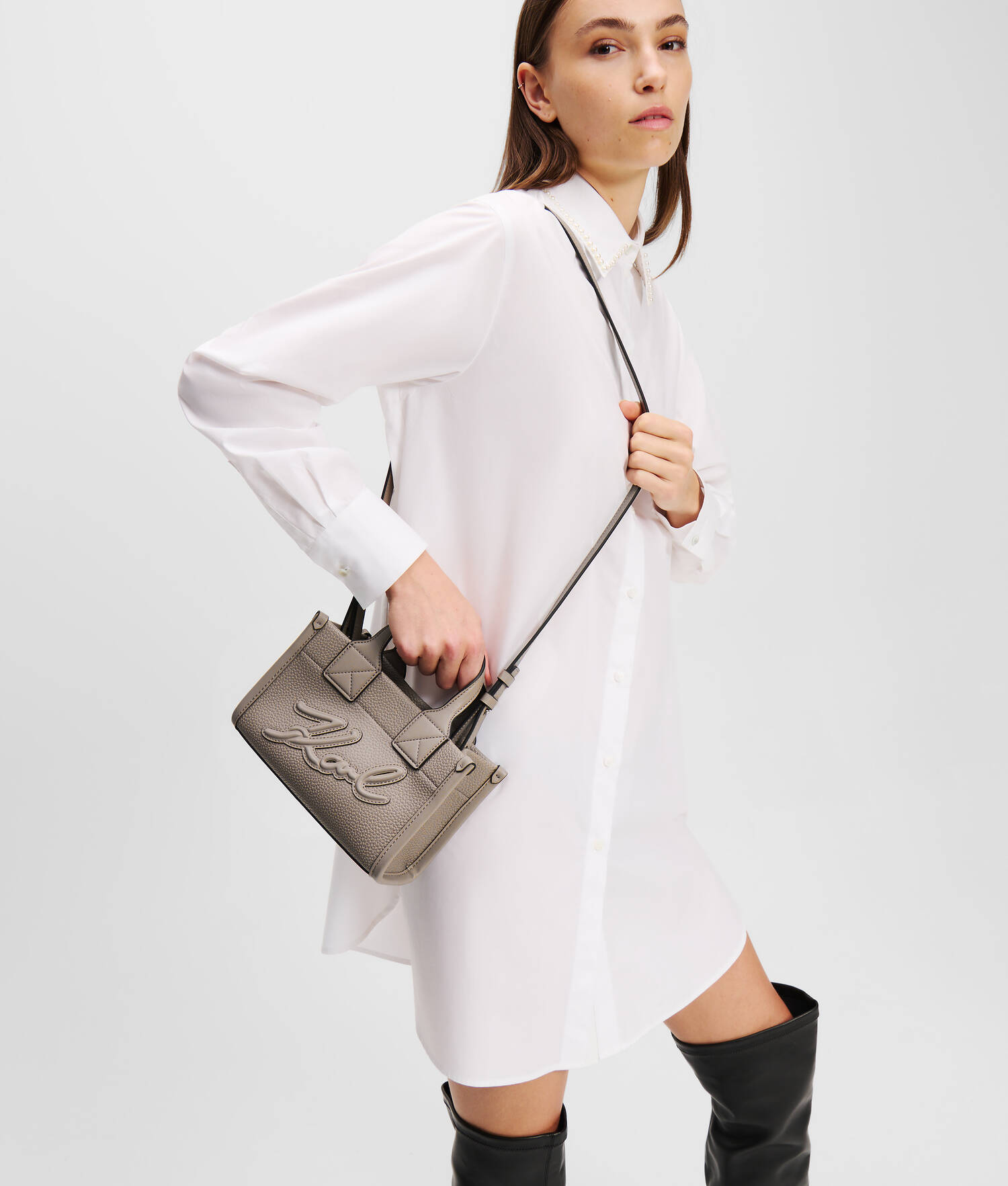 PETIT CABAS EN CUIR GRAINÉ K/SKUARE