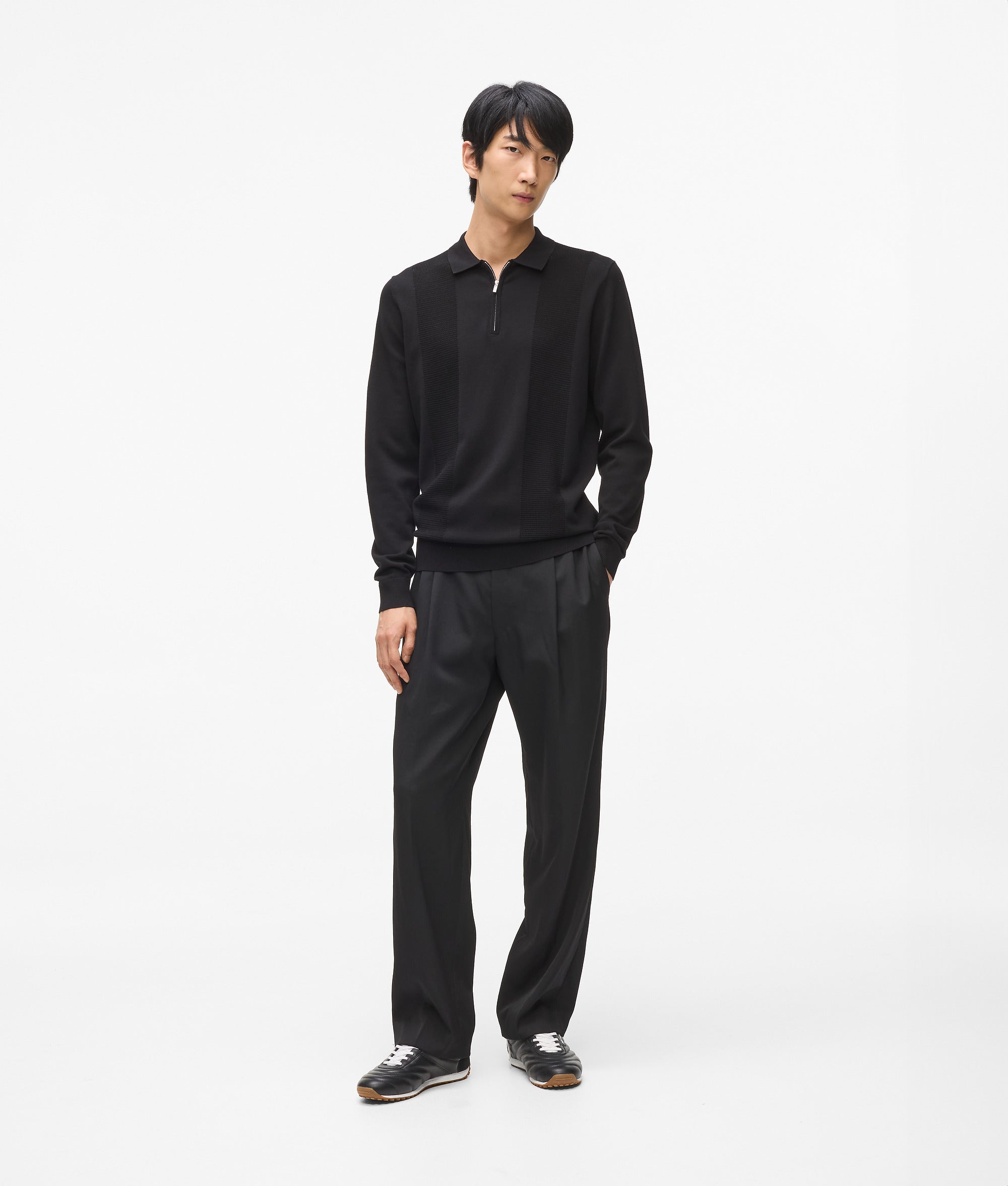 Zip-up Polo shirt