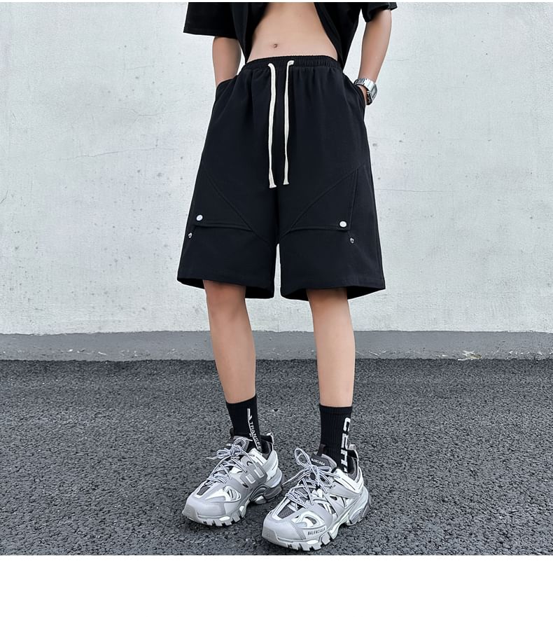 Kimeya - Shorts met trekkoord in de taille en effen paneel