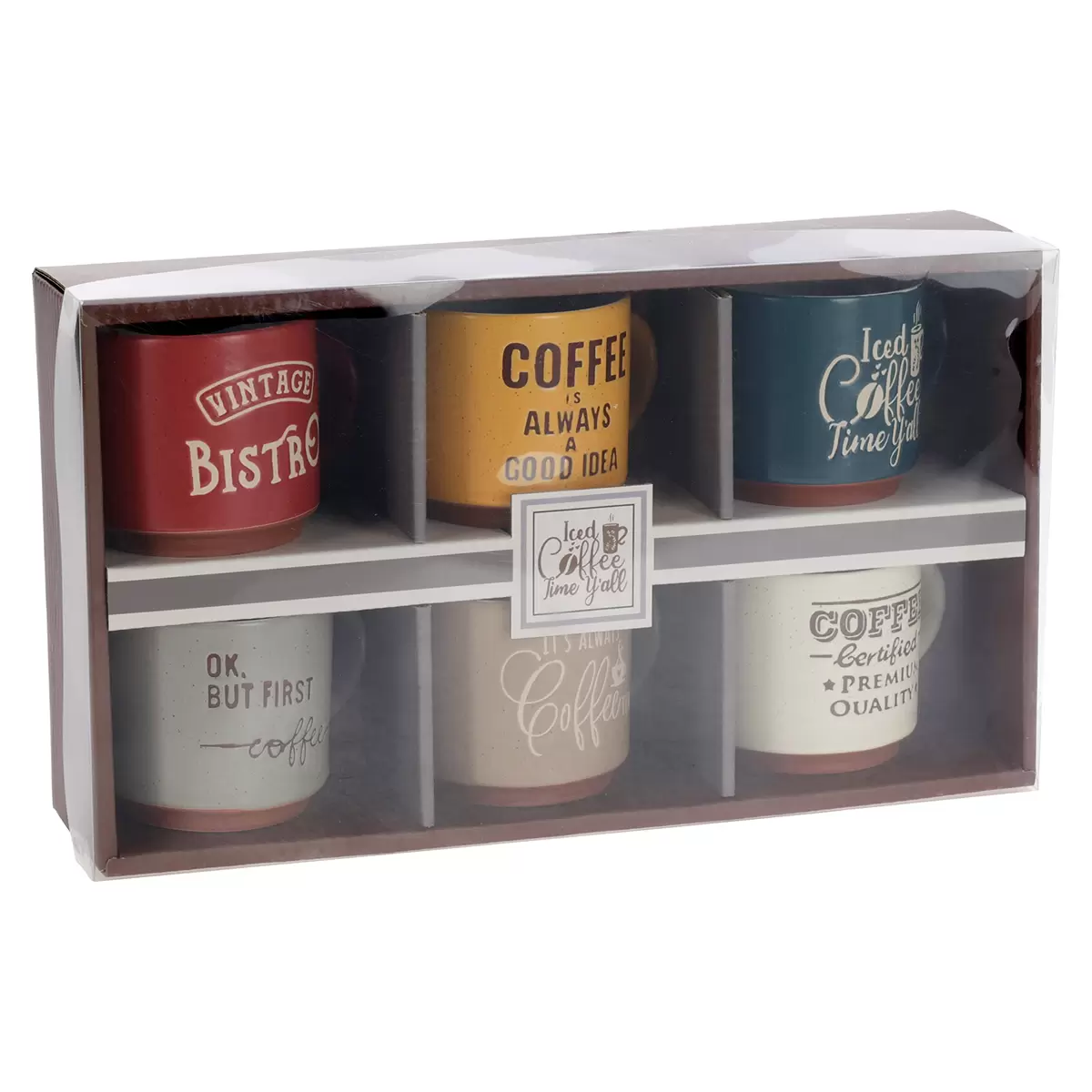 Kaffee-Becher Bresi dunkelblau,gelb,hellbraun,hellgrau,rot,weiss