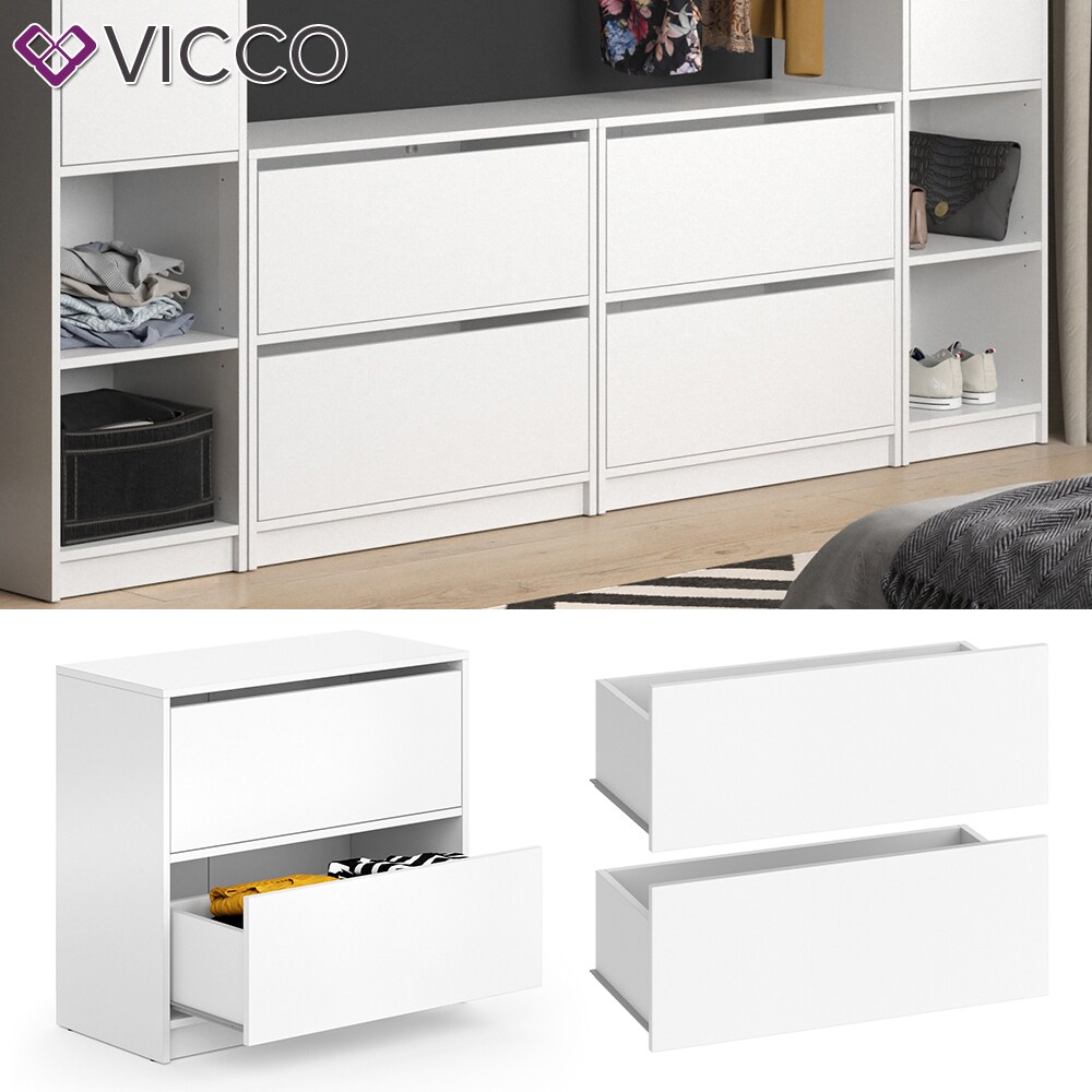Vicco Kleiderschrank GUEST - Schubladenset zweiteilig Modul Regal Erweiterung