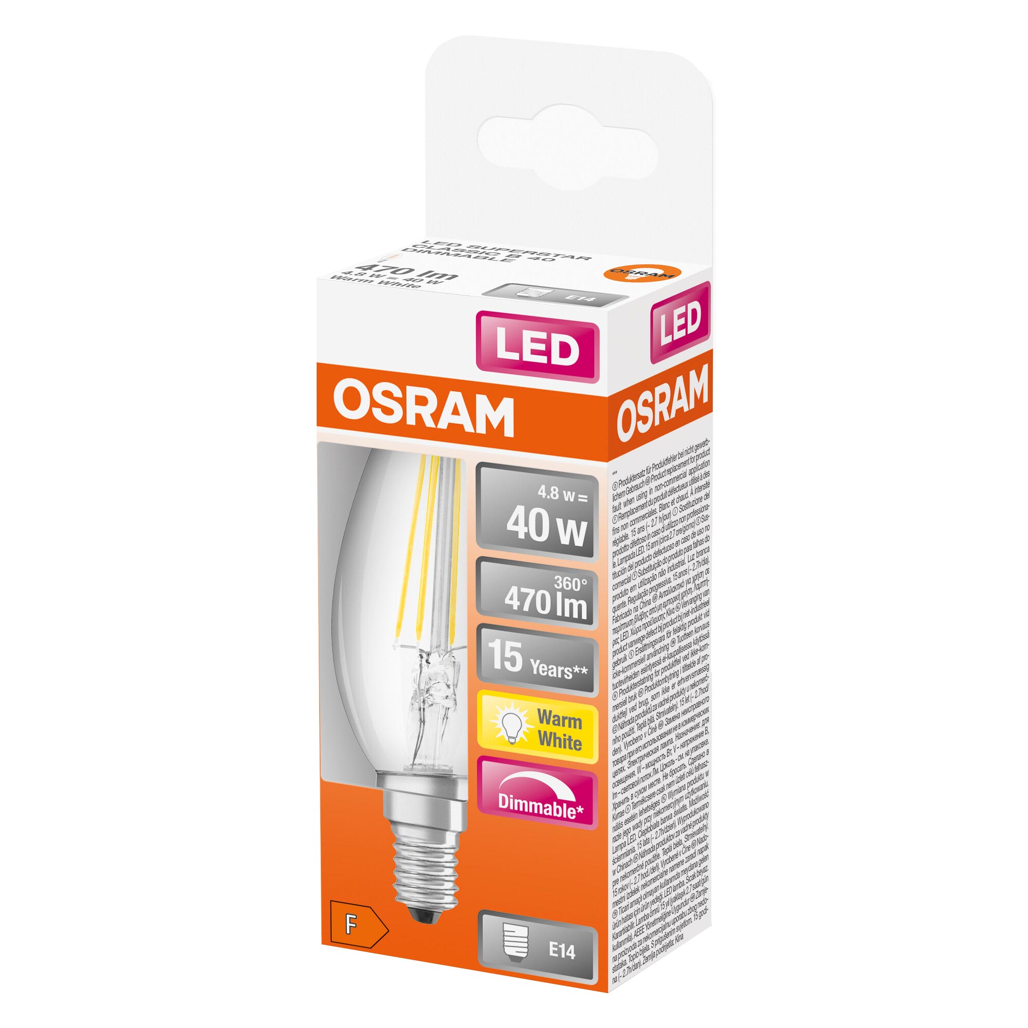 LED-Leuchtmittel SST CLB40 - Filament Kerze - E14 - 4,8 Watt
