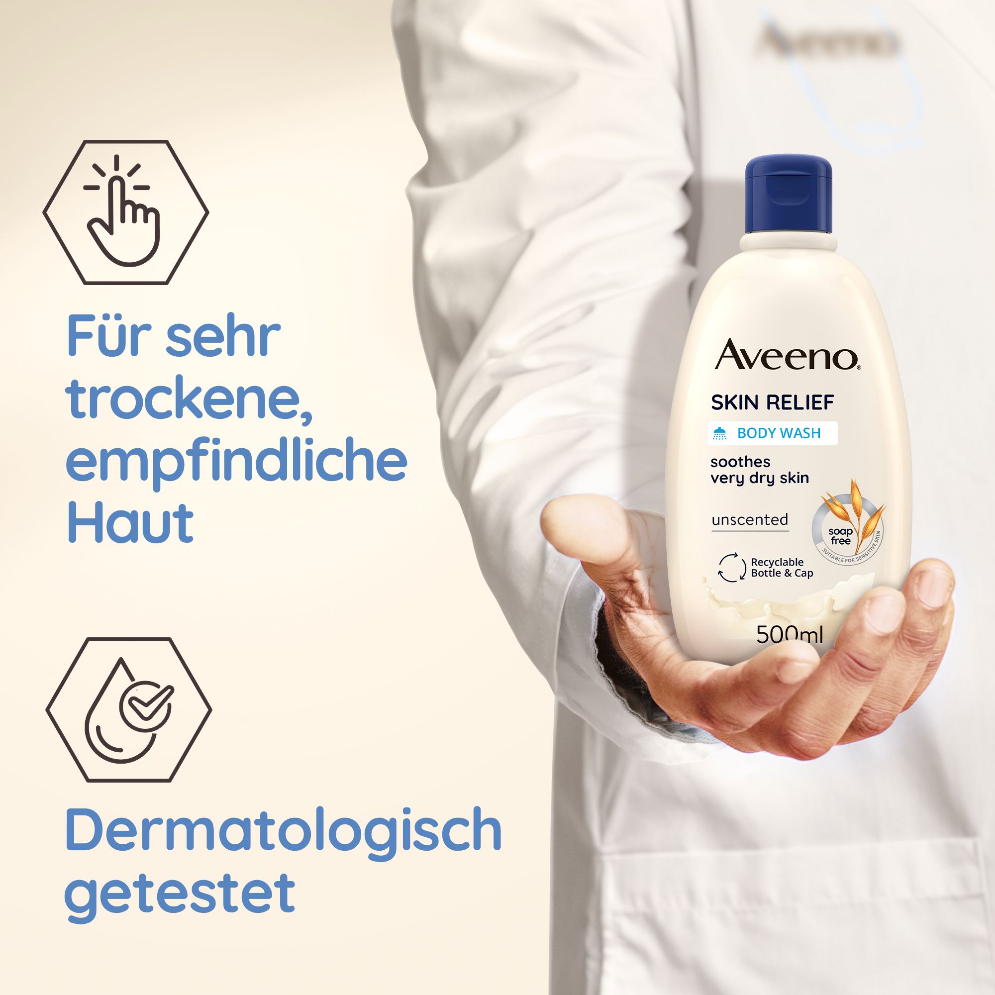 Aveeno Skin Relief seifenfreies Duschgel mit Hafer für sehr trockene Haut