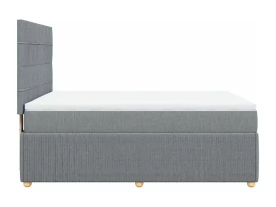 Sommier à lattes de lit avec matelas Gris clair 140x190cm Tissu