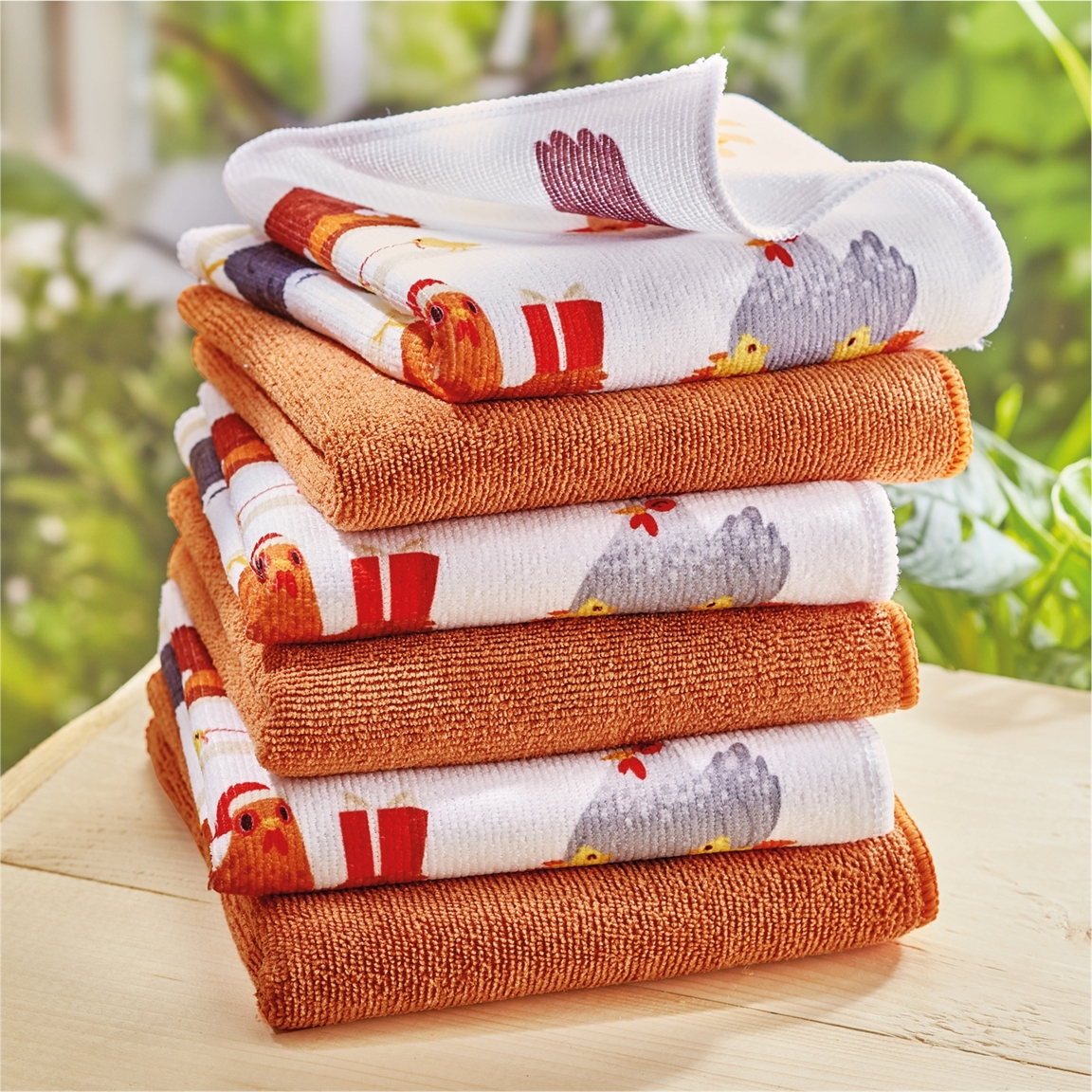 Lot de 6 chiffons microfibres poulettes
