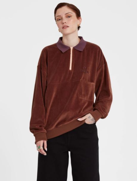 Volcom Sweety Smoothy Mock Neck Brown