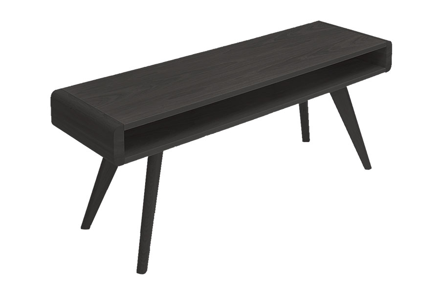 Nitra TV-benk Sort. 120x35 cm. Med hylle.