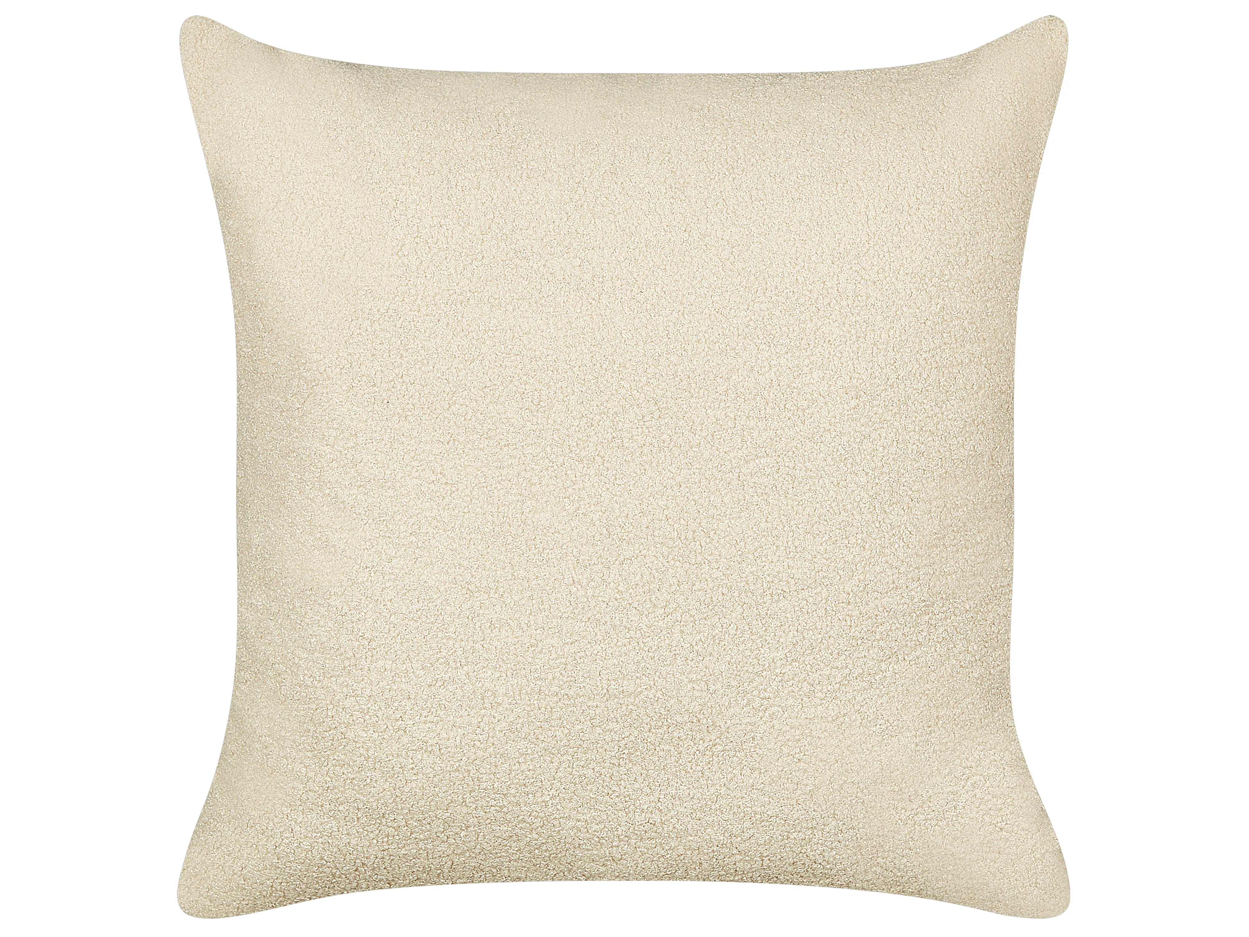 Set van 2 sierkussens LEUZEA Bouclé 60 x 60 cm Beige effen