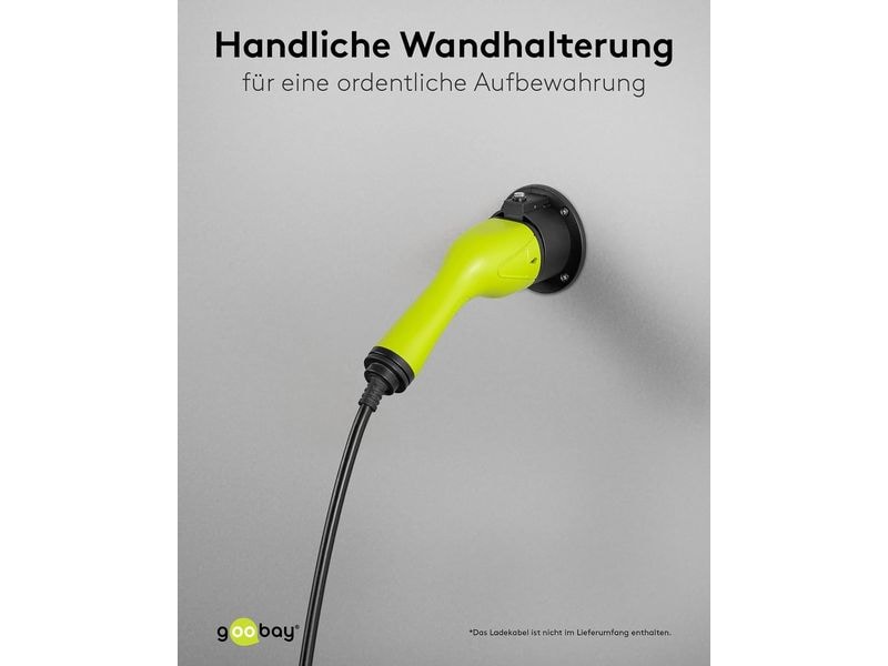 Goobay Wandhalterung für Ladekabel Typ-2 Kabel-Wandhalterung für Typ-2 Elektrofahrzeug-Ladekabel