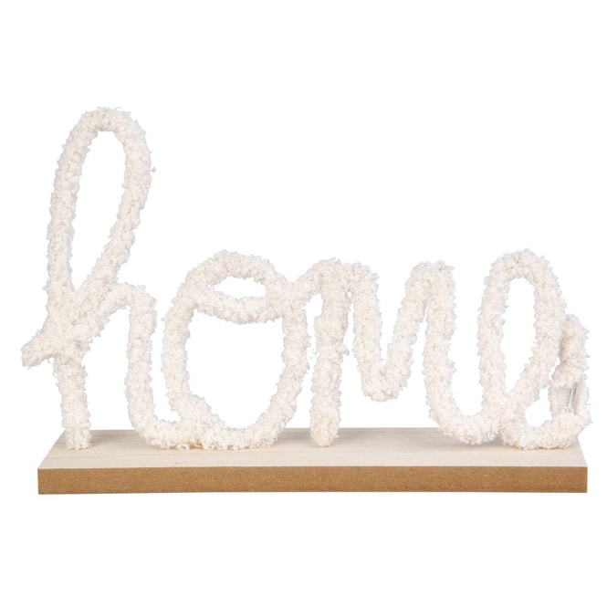 Schriftzug - Home - weiß/braun - ca. 26,5 x 6 x 18 cm