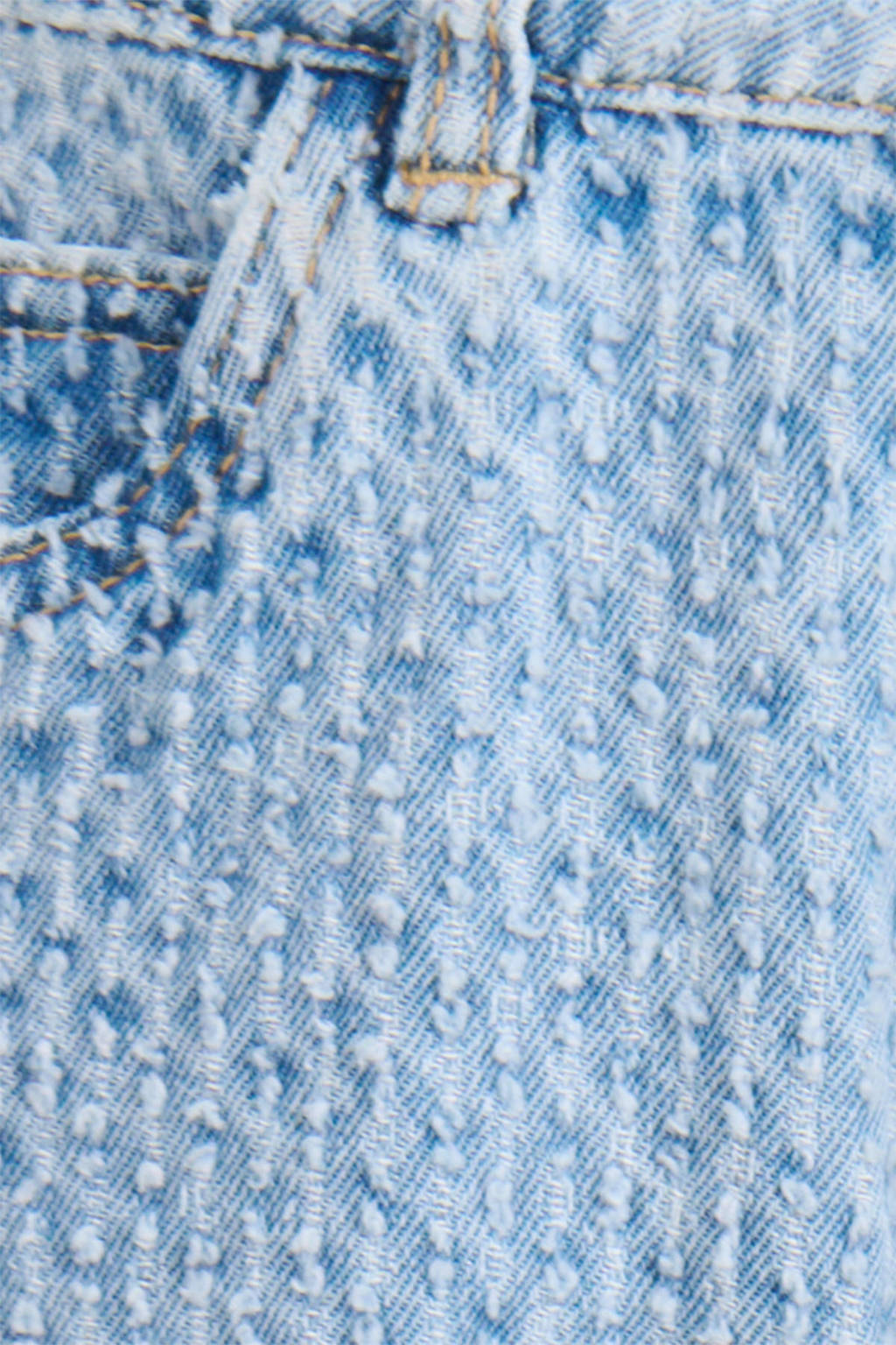 Shoeby high waist straight leg jeans met all over print light blue denim bleached