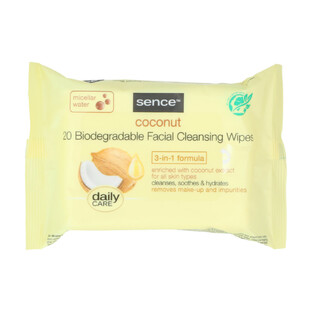 SenceBeauty Coconut Gezichts Reinigingsdoekjes 20ST