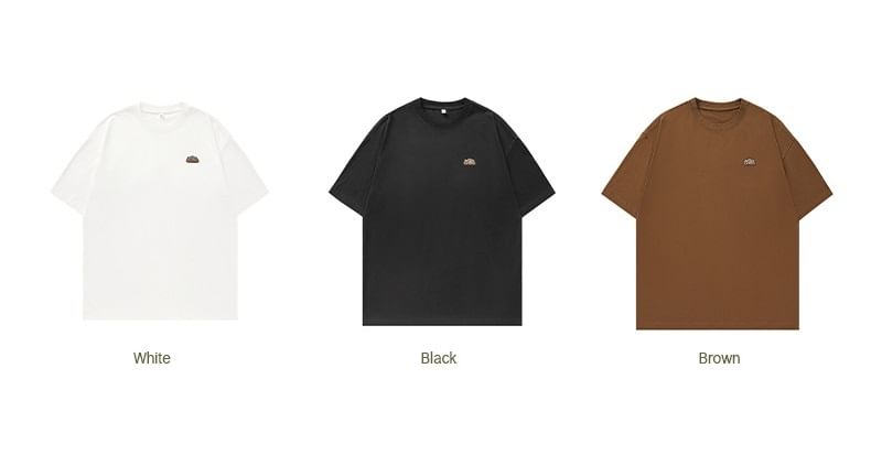 Really Point - Koppels bijpassende T-shirt met elleboogmouwen en borduurwerk
