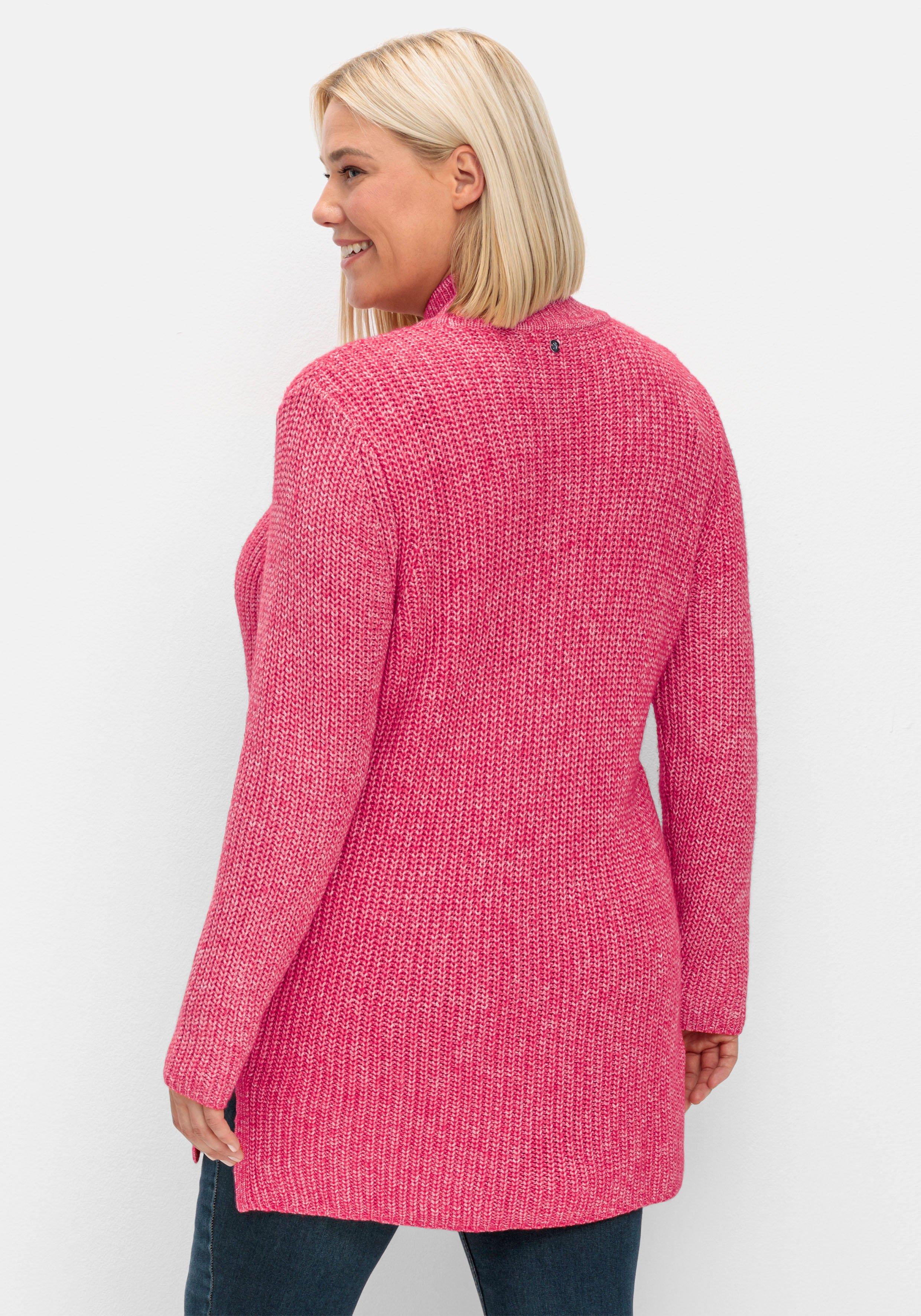 Pullover mit Stehkragen, im Patentstrick