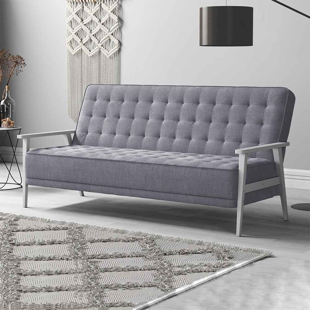 VitaliSpa Schlafsofa Dion mit Klappfunktion, Grau, moderne 3-Sitzer Gästecouch