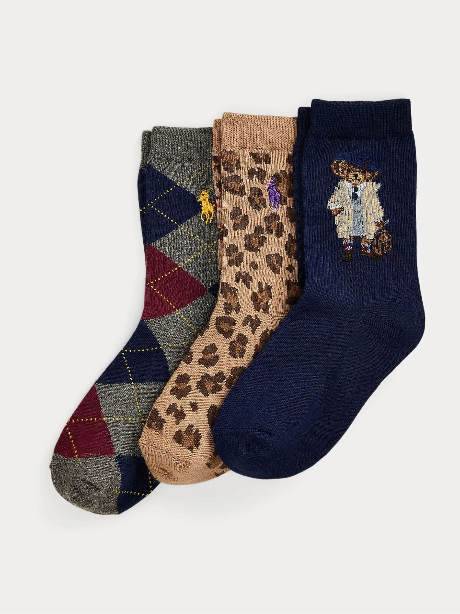 Polo Ralph Lauren Kids Bear Socks 3 Pack