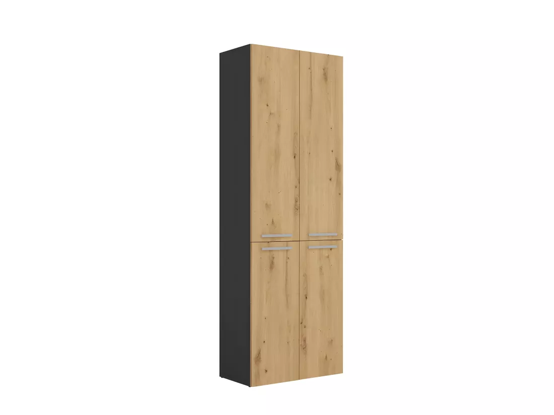 ELLOS - Armoire de salle de bain 2 paniers à ligne - Rangement sdb - 174x60x30 - Meuble colonne