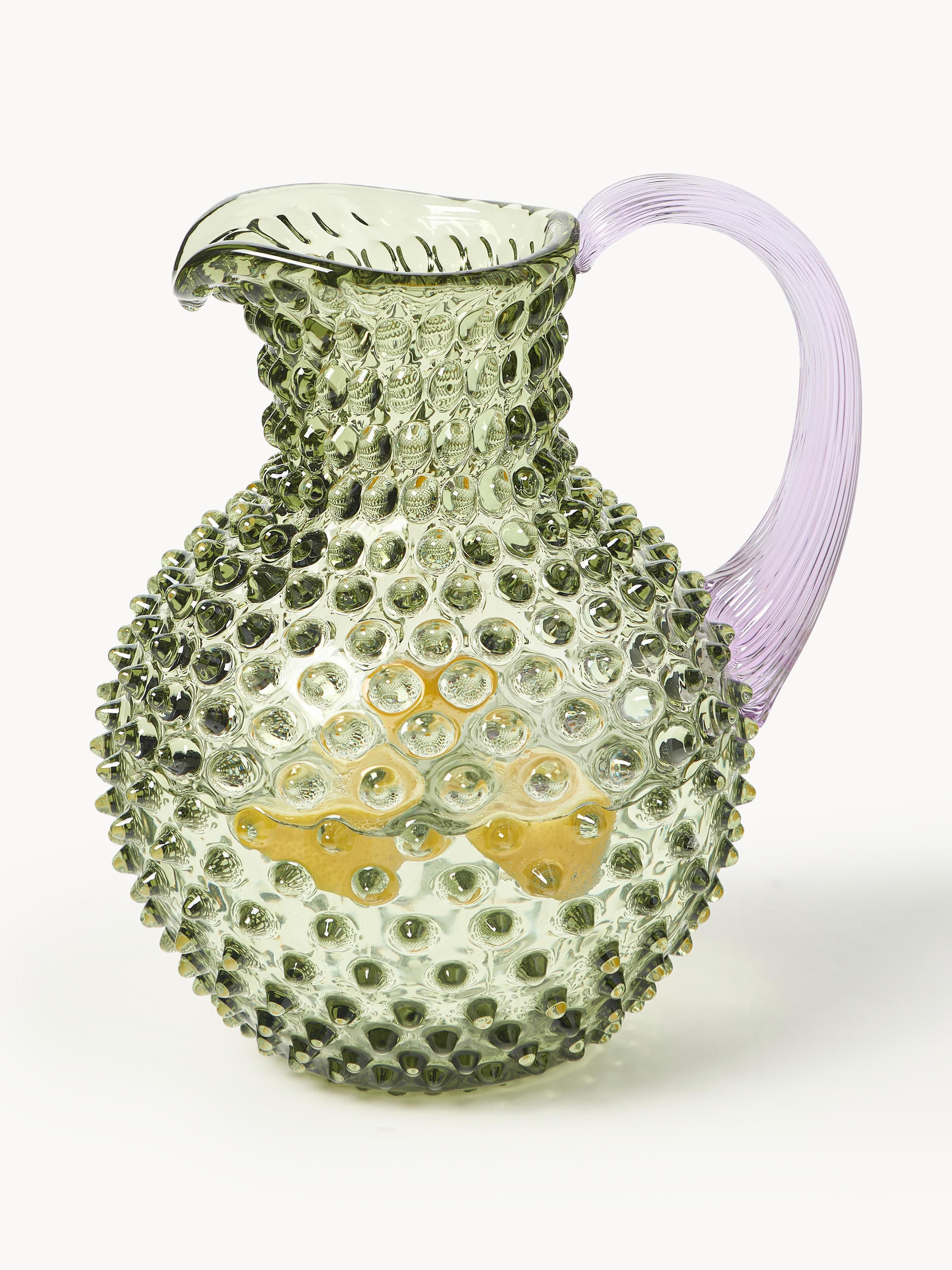 Mondgeblazen karaf Hobnail, 2 L