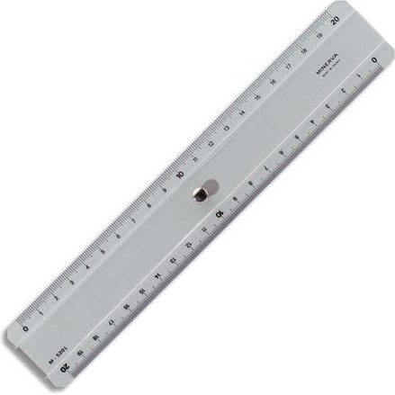 Regle plate double decimetre minerva 2 biseaux 20 cm