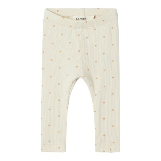 Lil' Atelier Gago Leggings, Turtledove Heart, 80 cm