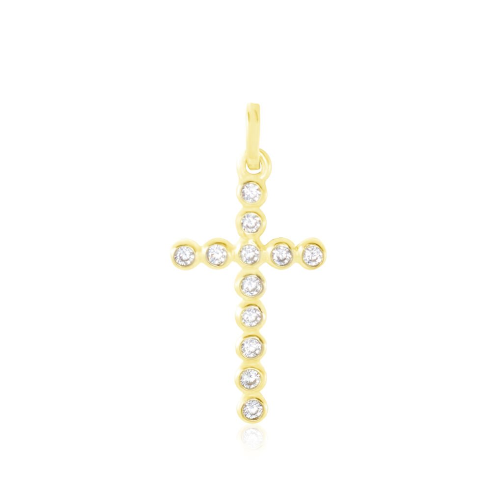 Pendentif Canice Croix Or Jaune Oxyde De Zirconium