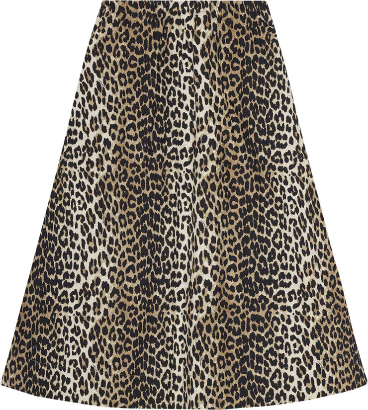 Ganni Printed Cotton Elasticated Maxi Ski Leopard